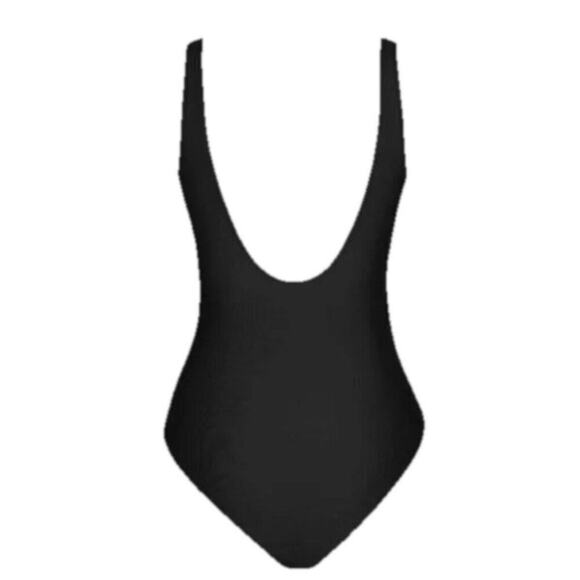 Cupshe Womens One-Piece Swimsuit Small Black V-Neck Twist Front Tummy Control - Picture 6 of 8